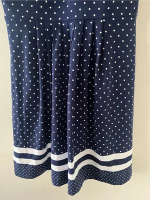 NWT Lands End Navy Blue White Polka Dot Athletic Mini Dress Small Tennis Golf thumbnail 4