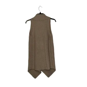 Ann Taylor Open Cardigan Sweater Size Small Tan Sleeveless Womens Wool‎ Blend thumbnail 5