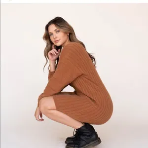 ✨ Dijon Fluffy Sweater Dress✨ Tan Size L thumbnail 5