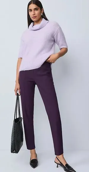 Ann‎ Taylor Natalie Pant Size 12 Aubergine Career Wear Office Business Casual thumbnail 1