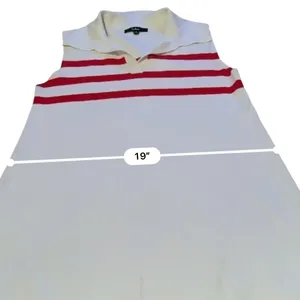 Lulus Striped Sleeveless‎ Sweater Dress Womens M White Red Polo Collar Knit Mini thumbnail 16