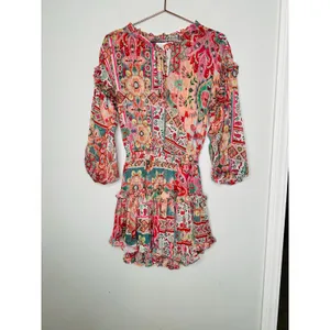 MISA Los Angeles Multicolored Metallic Split Neck Long Sleeve Elena Dress Size S thumbnail 4