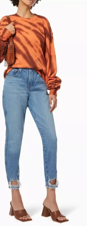 Good American good curve skinny crop distressed ankle size 18 jeans thumbnail 1