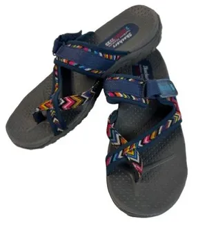 Skechers Colorful Strap Sport Sandals Navy with Multicolor Pattern thumbnail 1