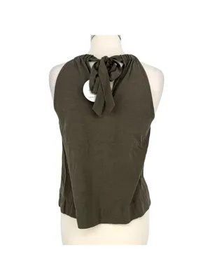 Anthem The Bianca Boho Top Linen Halter Style Tie Back Sage Green Size XS NWT thumbnail 6