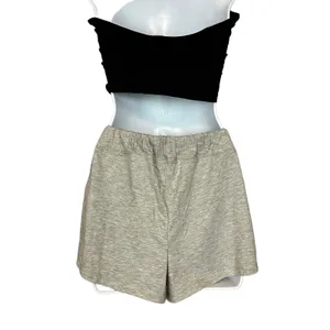 Splendid Gray Jogger Shorts XS Wide Leg Knit Pockets Drawstring Loungewear NEW thumbnail 6