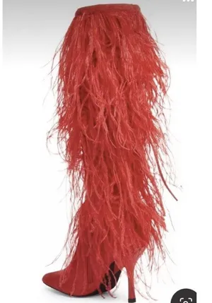 Jeffrey Campbell Shake-Ya Feather Over the Knee Boot (Women) Size 5.5 thumbnail 1