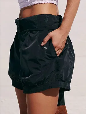 Free People Black Convertible Balloon Baggy Utility Shorts Women’s Size Small thumbnail 1