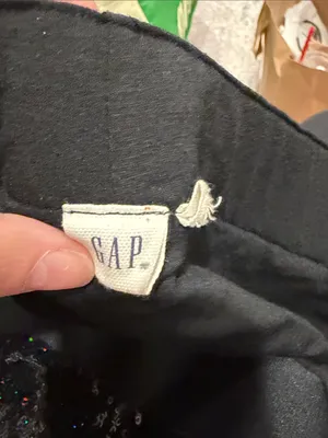 GAP‎ Black Sequin Ankle Pants side zip medium thumbnail 4