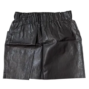 Zara Womens Faux Leather Mini Skirt Size S Elastic Waist Pockets Brown Chocolate thumbnail 1
