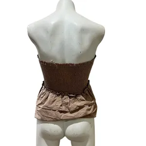 Love Tree Women's Strapless Peplum Top Beige Camisole Size S thumbnail 2
