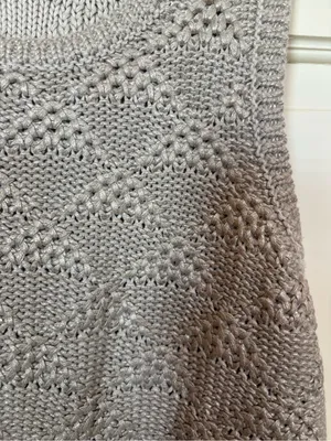 Anthropologie Sana Foil Tank Sz Medium Silver Knit Sweater Sleeveless Top Moth thumbnail 7
