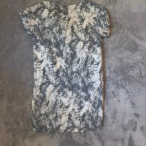 Royal Robbins Small Blue Ivory Tropical Print Shift Dress Short Sleeve Pockets # thumbnail 10