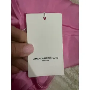NWT Amanda‎ Uprichard Amani Silk Mini Dress Pink Ruched V-Neck Size Small thumbnail 5