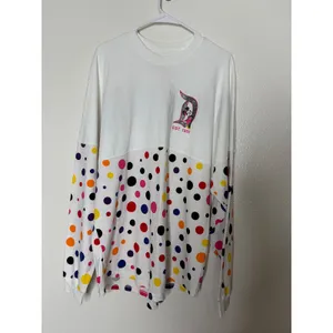 Disney‎ Parks Disneyland Spirit Jersey Polka Dot Minnie Mouse Pink Glitter Large thumbnail 4