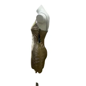 Lulus Gold Bodycon Dress Women's S Sleeveless Party Cocktail Short thumbnail 6