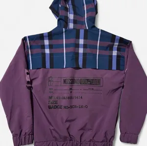 10.Deep x Pokémon Pikachu hooded windbreaker jacket purple plaid size L thumbnail 4