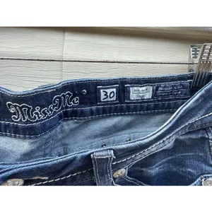 Miss Me Denim Blue Jeans Mid Rise Crop Women's Size 30 thumbnail 6