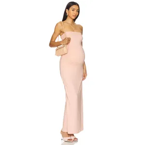 Bumpsuit Zoe Maxi Dress Size Medium Pink Maternity Strapless Baby Shower thumbnail 9