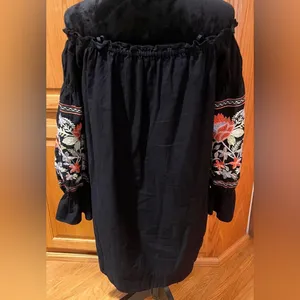 Free People Fleur‎ Du Jour Floral Embroidered Off-the-Shoulder Mini Dress Small thumbnail 11