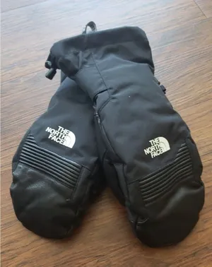 Northface Black SKi Snowboard Mittens Leather Palm And Tip Size S Unisex thumbnail 1