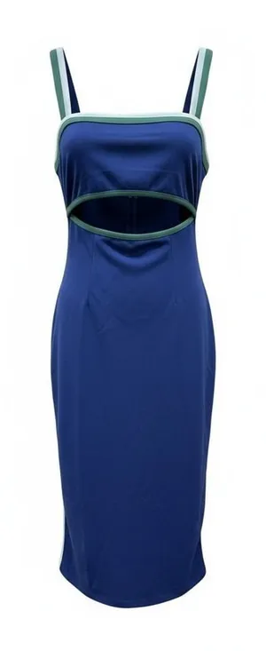 Hello Molly Summertime Groovin Blue Cutout Bodycon Midi Dress S /4 BandageDress‎ thumbnail 1