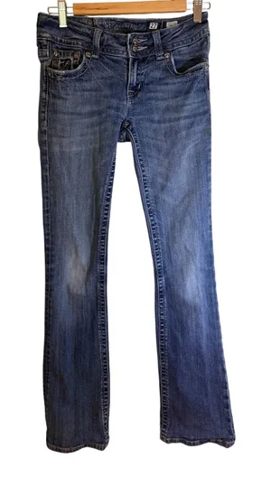Miss Me Women's Embellished Butterfly‎ Pocket Bootcut Jeans Size 27 thumbnail 1