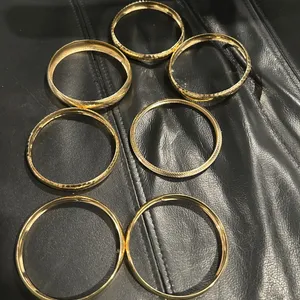 Elegant Gold Fashion Bangle Bracelet Set of 7 thumbnail 5
