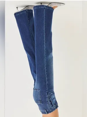 Risen Slant Pocket Wide Leg Jeans Blue Size 26 thumbnail 4