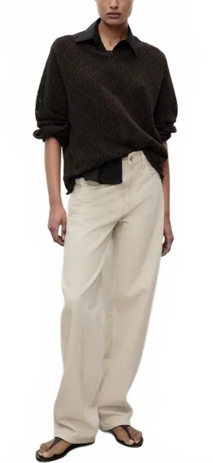 Mango High-Rise Balloon Jeans NWT Sand Size 0 EUR 32 thumbnail 1