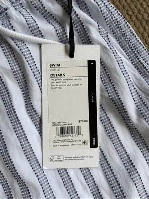 NWT CALIA Wide Leg Lounge / Beach / Swim Cover-Up Pants Striped Size Small thumbnail 8