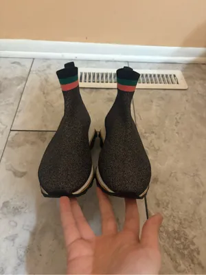 Loeffler Randall Scout Knit Sock Sneakers in Sparkly Black thumbnail 4