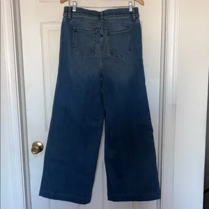 SPANX Seamed Front Wide Leg Jean in Vintage Indigo Blue Size L thumbnail 6