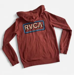 RVCA Surf Burnt Orange Zip Hoodie Lightweight XS thumbnail 1