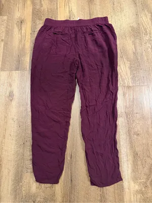 Free People women’s Tapered Chinos in Burgundy Small thumbnail 4