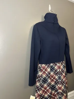 Vintage Haypence Dress Womens Medium Plaid Maxi Mod Turtleneck ILGWU USA 70s thumbnail 5