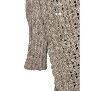 Angel of the North Cardigan Women XS Taupe Crochet Open Front‎ Shawl Collar Boho thumbnail 3