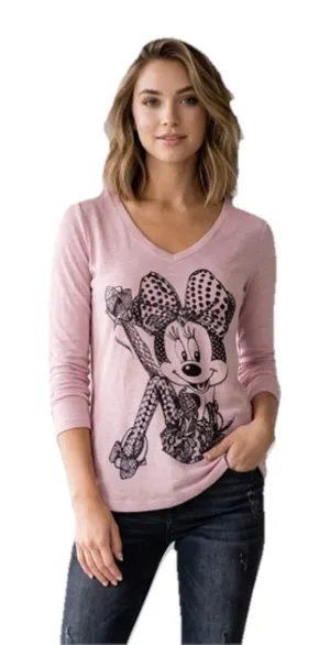 Lauren Moshi Minnie Mouse Women’s Pink Sweater Size Medium thumbnail 1