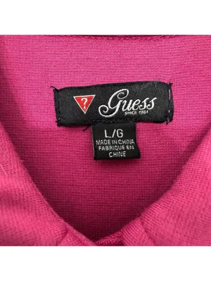 Guess Women's Pink Polo Style Vintage Y2K Casual Dress Button Detail Size L thumbnail 4