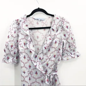 Hill House Nima Dress in Cabernet Trellis Floral Silk Extra Small thumbnail 4
