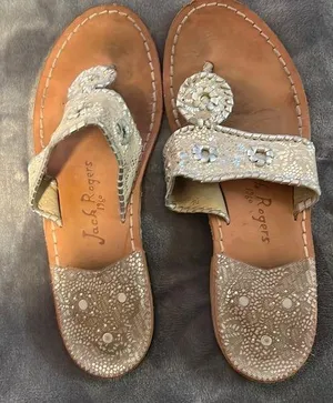 Jack Rogers gold leather sandal 10 thumbnail 1