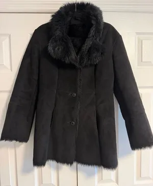 Jones New York Women’s Small Black Faux Suede Faux Fur Lined Coat thumbnail 1