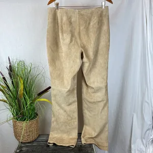 100% Suede Leather High Waist Pants From Apostrophe 12 thumbnail 3