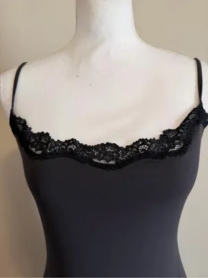 NWT Skims fits everybody long lace slip dress size large in onyx thumbnail 12