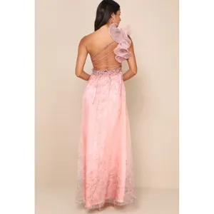 Lulus Decadent Dreamer‎ Pink Floral Backless One-Shoulder Maxi Dress Size Medium thumbnail 10