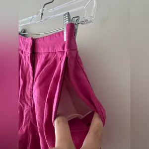 Zara Pink Fuchsia‎ Linen Blend Shorts thumbnail 4
