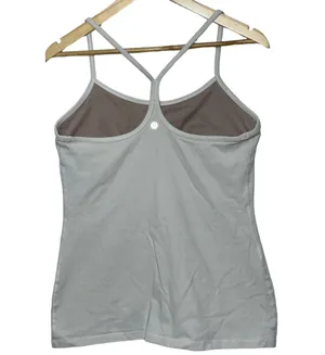 Lululemon Power Y Tank Top White Gray Athletic Racerback Shirt Womens Size 10 thumbnail 3