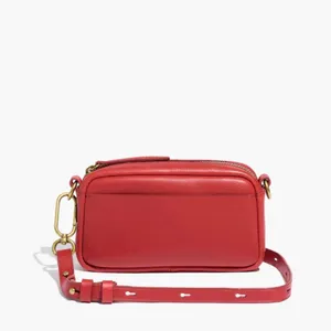 Madewell The Leather Carabiner Mini Crossbody Bag Pomegranate Seed Red thumbnail 8
