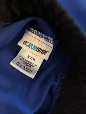 Scrubstar Brand Women’s Blue Cargo Jogger Scrub Pants/Black Waistband Size Small thumbnail 4