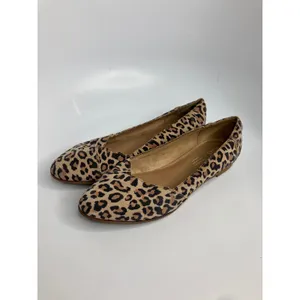 TOMS Jutti Flats Womens 8.5 Brown Leopard Print Excellent Animal Suede Pointed thumbnail 3